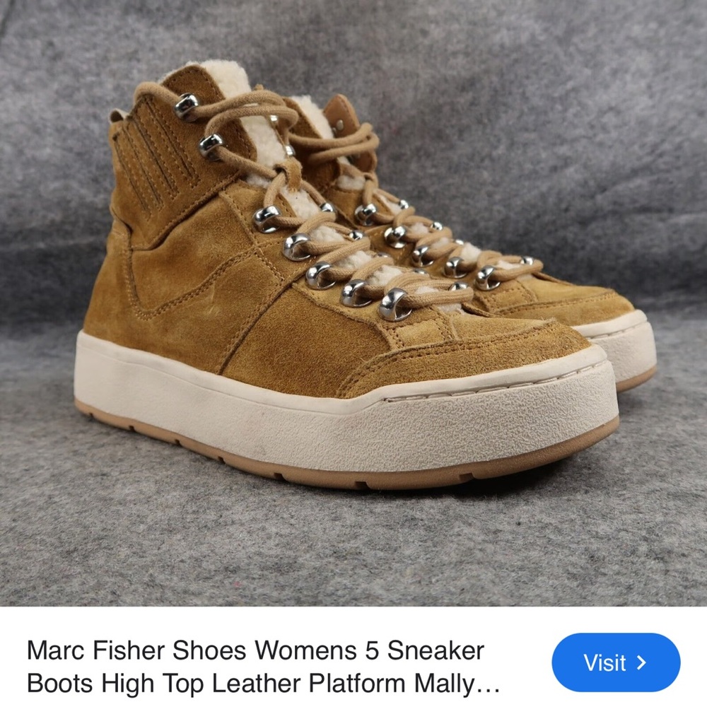 Marc Fisher sneakers boots high top leather platform new without box